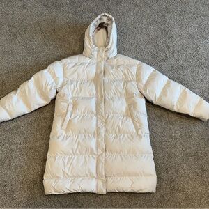 Nike Cream/White Hooded Puffer Coat